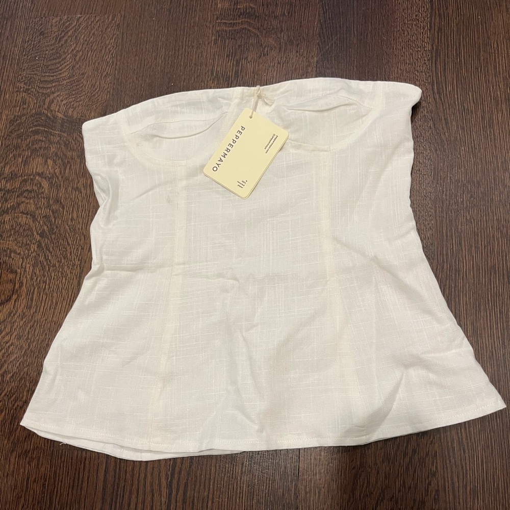 Peppermayo White Bustier Sleeveless Top